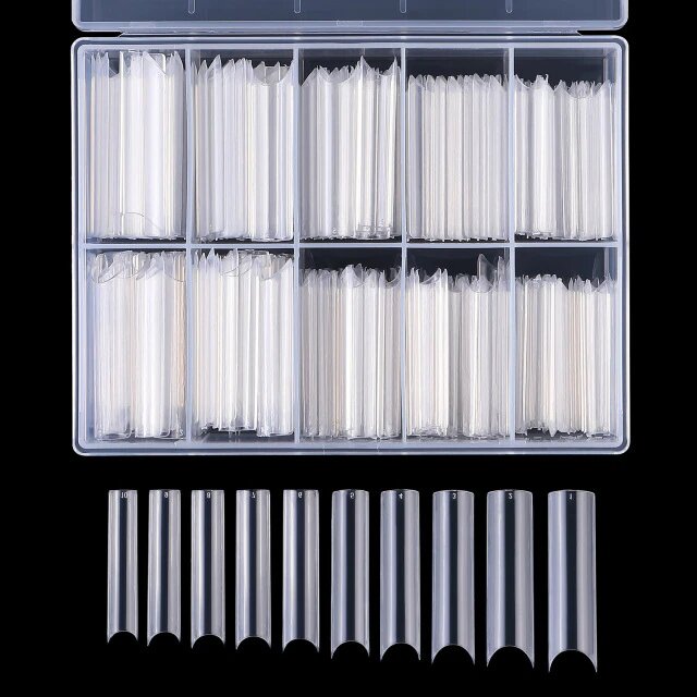 Long and straight square tips for acrylic nail tips, 200 pcs.